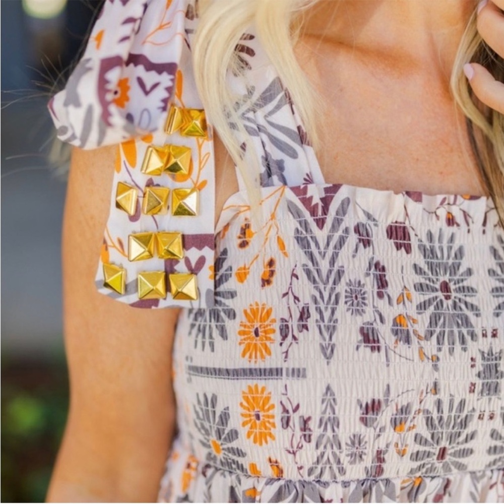 Boho Floral Maxi Dress - Purple & Yellow - Picture 5 of 10